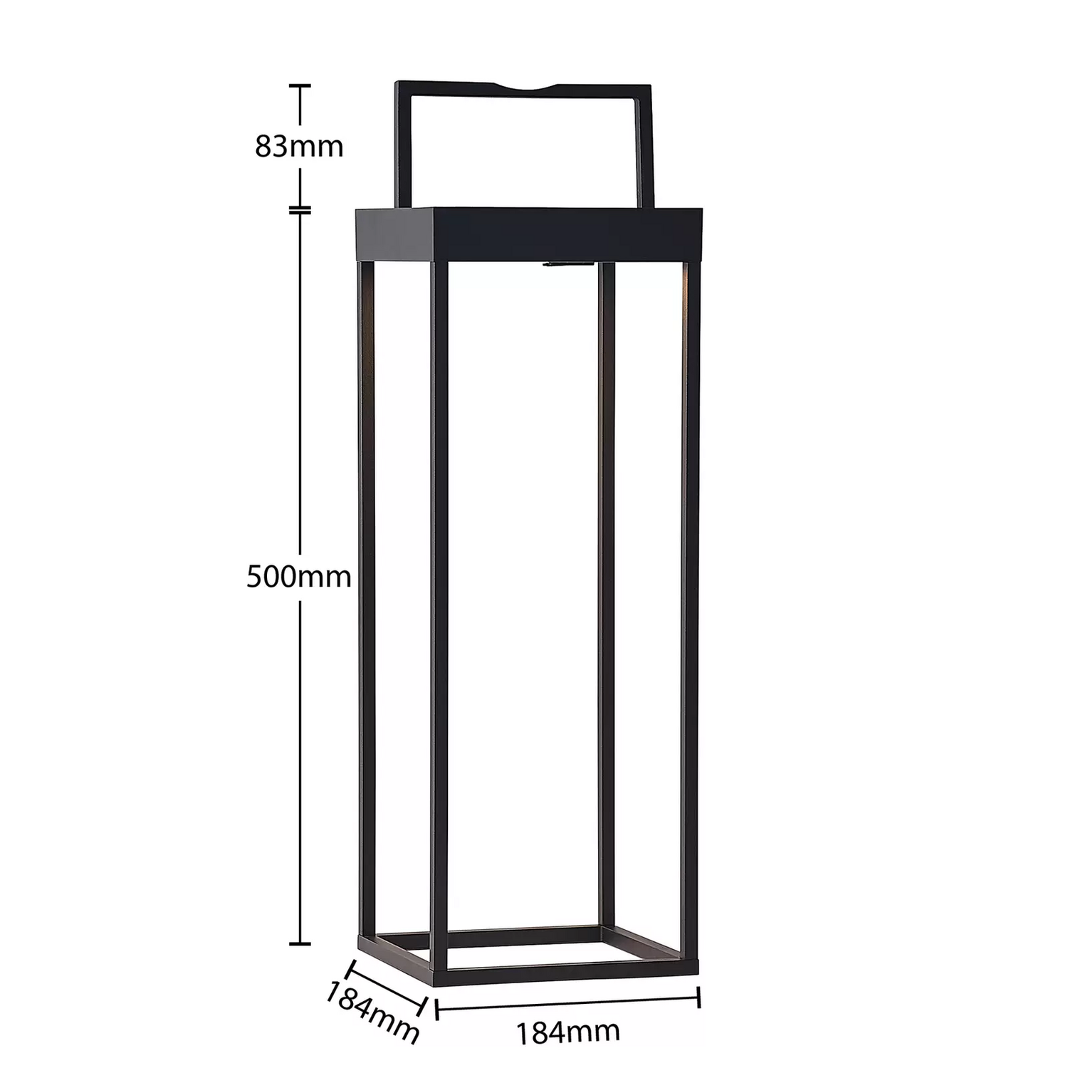 B-Ware Lucande Solarleuchte Gartenlampe Led Außenleuchte Schwarz Aluminium Lynzy 58 Cm - 4251911700084