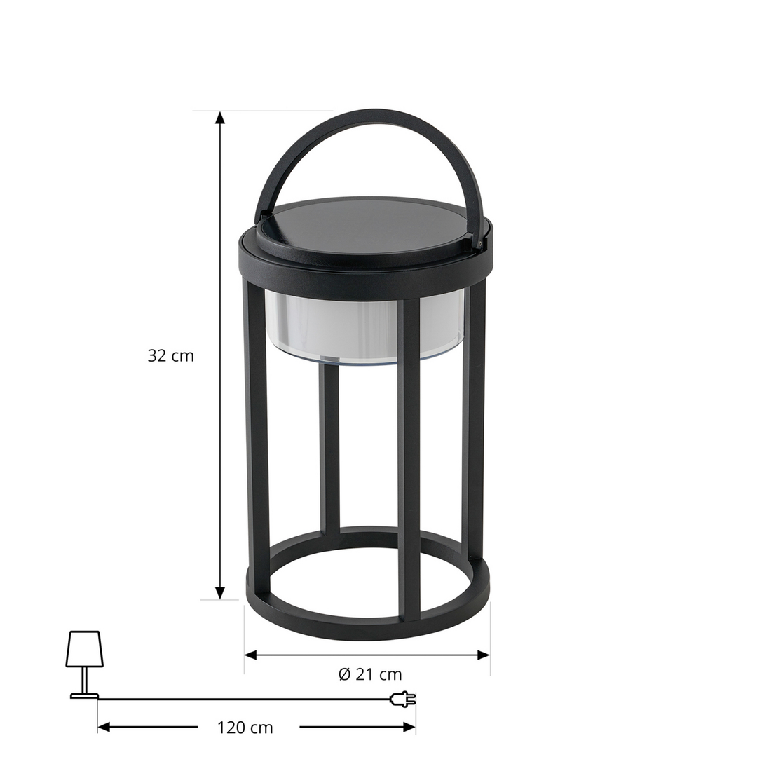 Lucande Led Solartischlampe Tischleuchte Tilena Leuchte Led Schwarz Dimmbar Rund B-Ware - 4251911777116
