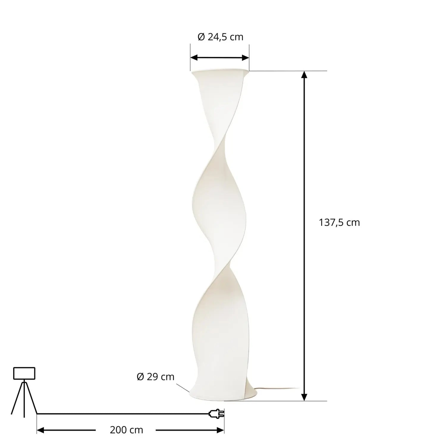 B-Ware Lucande Stehlampe Stehleuchte Led Novelle Weiß Dimmbar Fußdimmer Textiloptik - 4255830904554