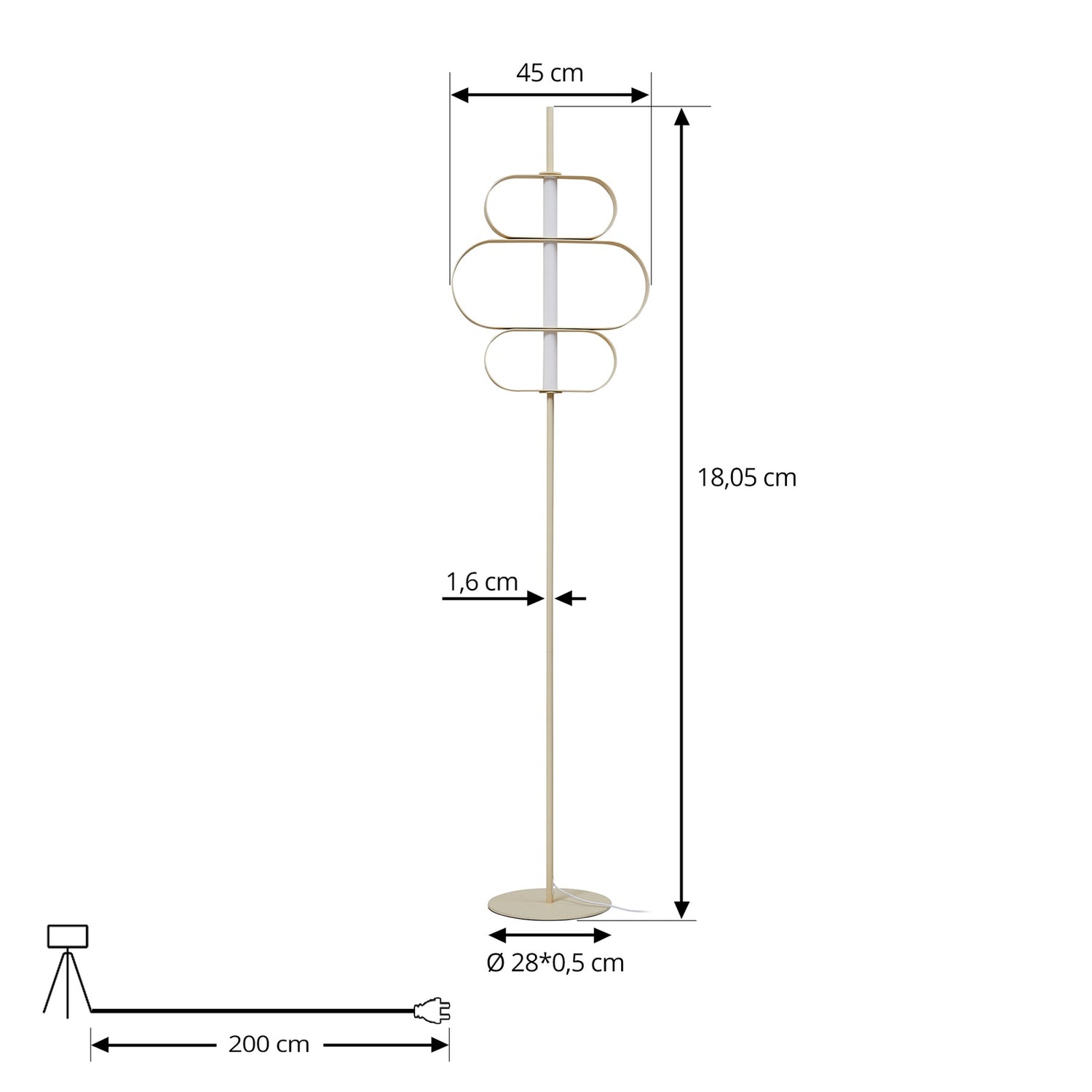 B-Ware Lucande Stehleuchte Stehlampe Led Audrina Beige Metall Dimmbar Wohnzimmer Licht - 4251911776997