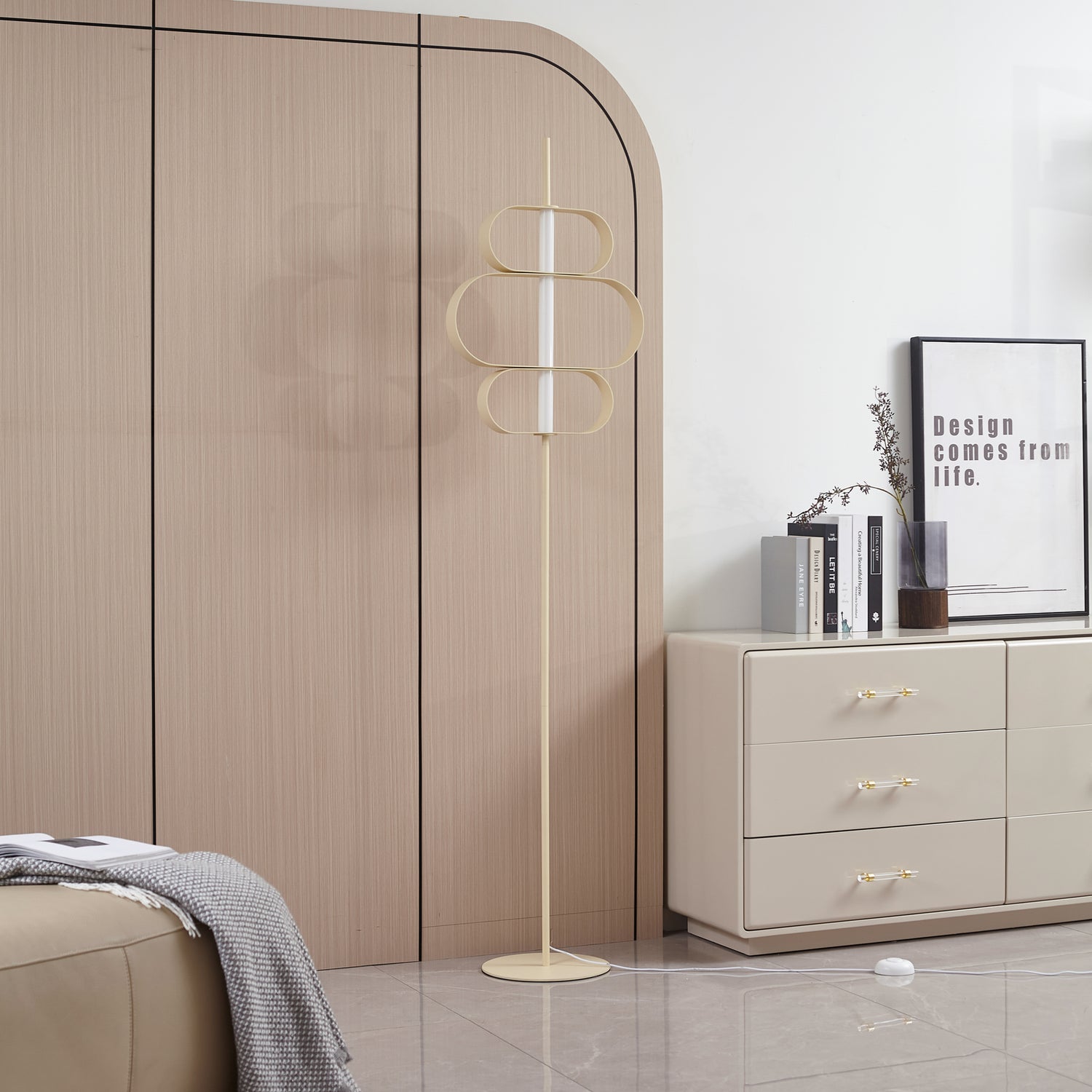 B-Ware Lucande Stehleuchte Stehlampe Led Audrina Beige Metall Dimmbar Wohnzimmer Licht - 4251911776997