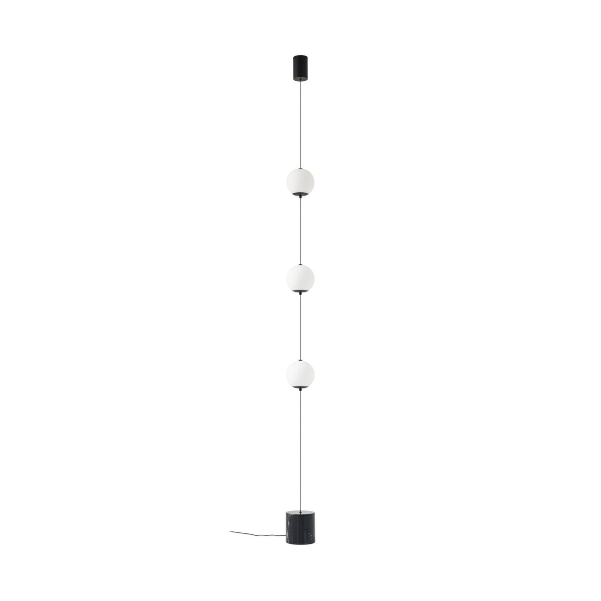 Lucande Stehleuchte Darrow LED dimmbar Touchdimmer Lampe schwarz/opal 320cm - 4255830903885