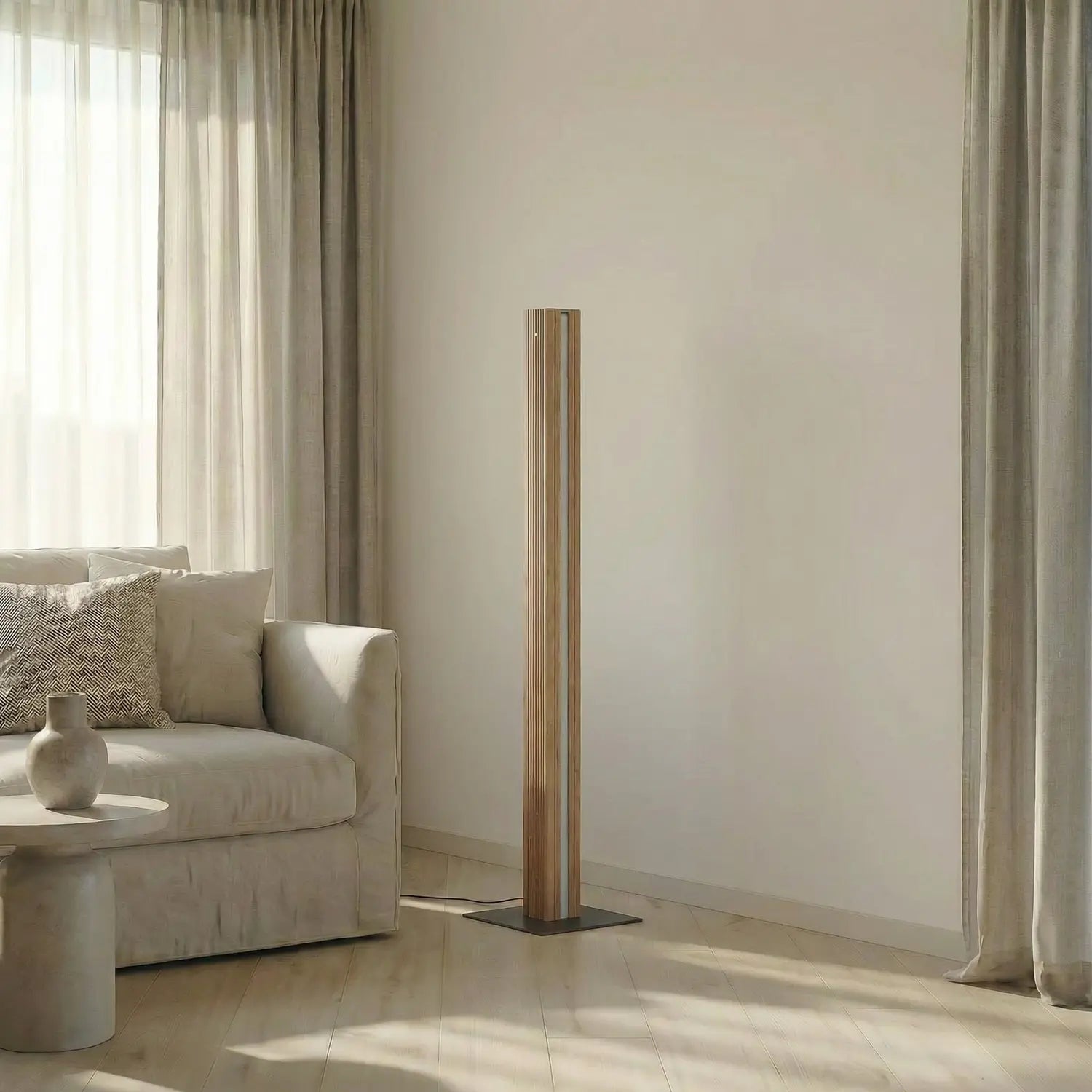 B-Ware Lucande Stehleuchte Standleuchte Led Lieske Holz Dimmbar Schalter Wohnraum Lampe - 4255830901232