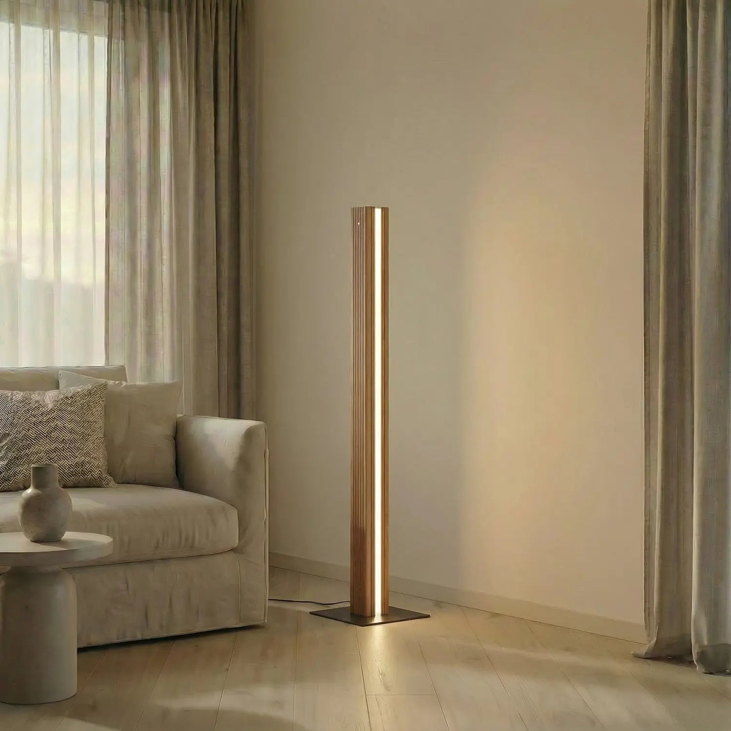 B-Ware Lucande Stehleuchte Standleuchte Led Lieske Holz Dimmbar Schalter Wohnraum Lampe - 4255830901232