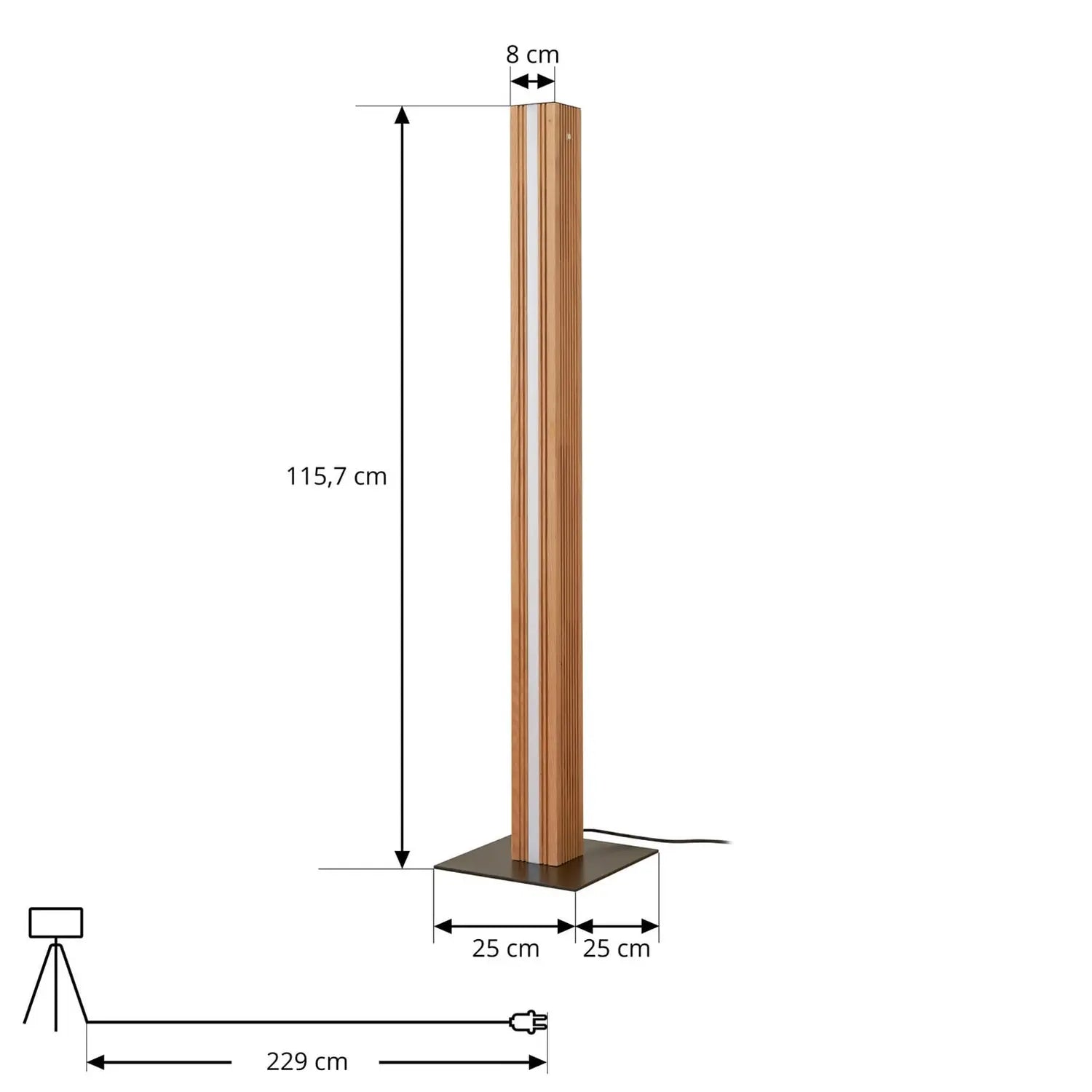 B-Ware Lucande Stehleuchte Standleuchte Led Lieske Holz Dimmbar Schalter Wohnraum Lampe - 4255830901232