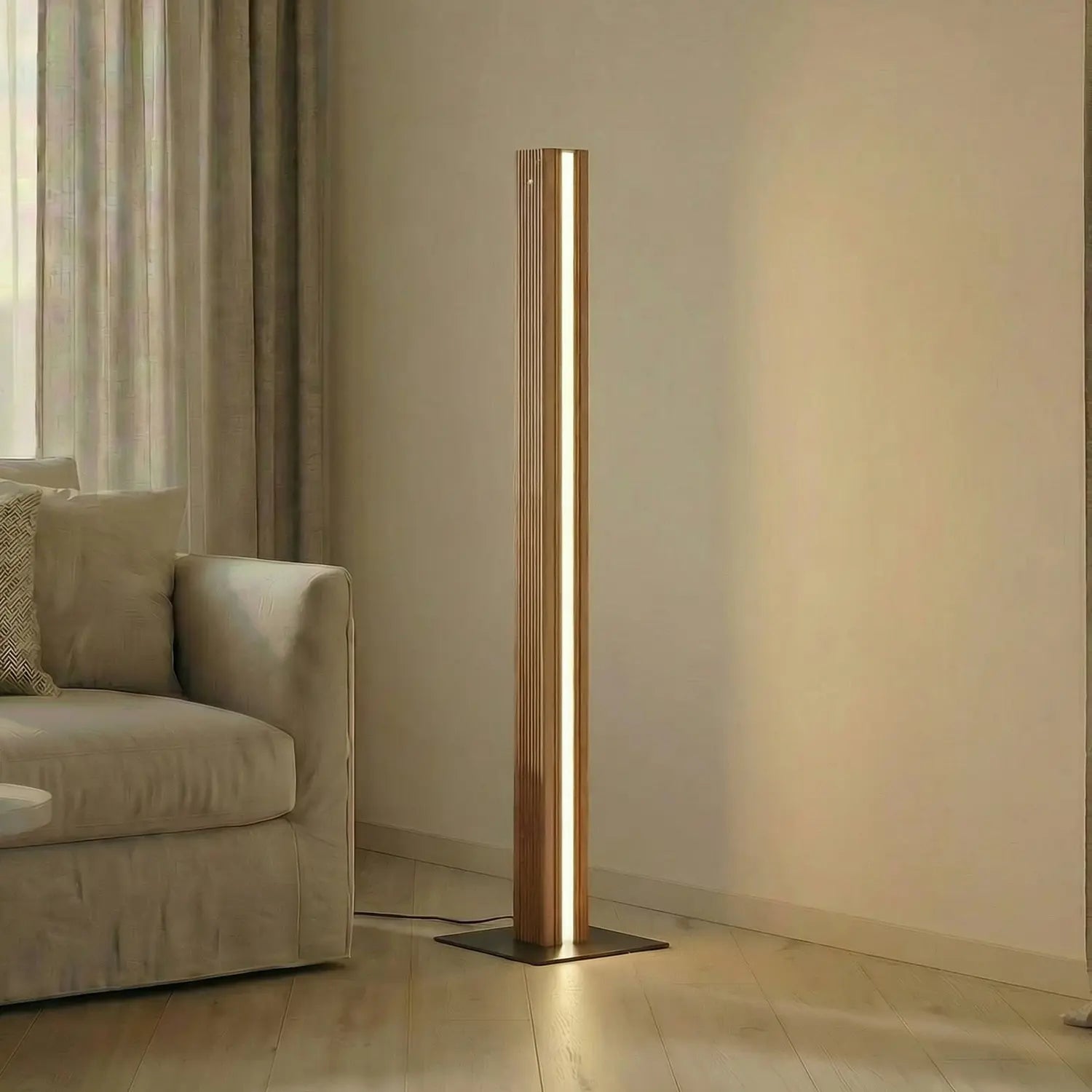 B-Ware Lucande Stehleuchte Standleuchte Led Lieske Holz Dimmbar Schalter Wohnraum Lampe - 4255830901232