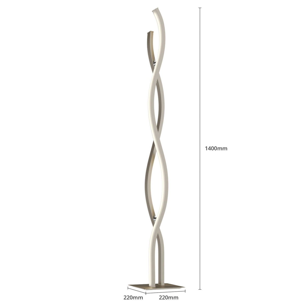 Lucande Stehleuchte Stehlampe LED Mairia Alu Wohnzimmer dimmbar wellenförmig - 4251096572919