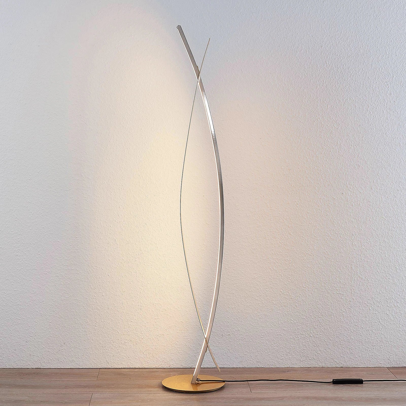 Lucande Stehleuchte Standlampe LED gold Marija Metall Kunststoff dimmbar - 12753289658028