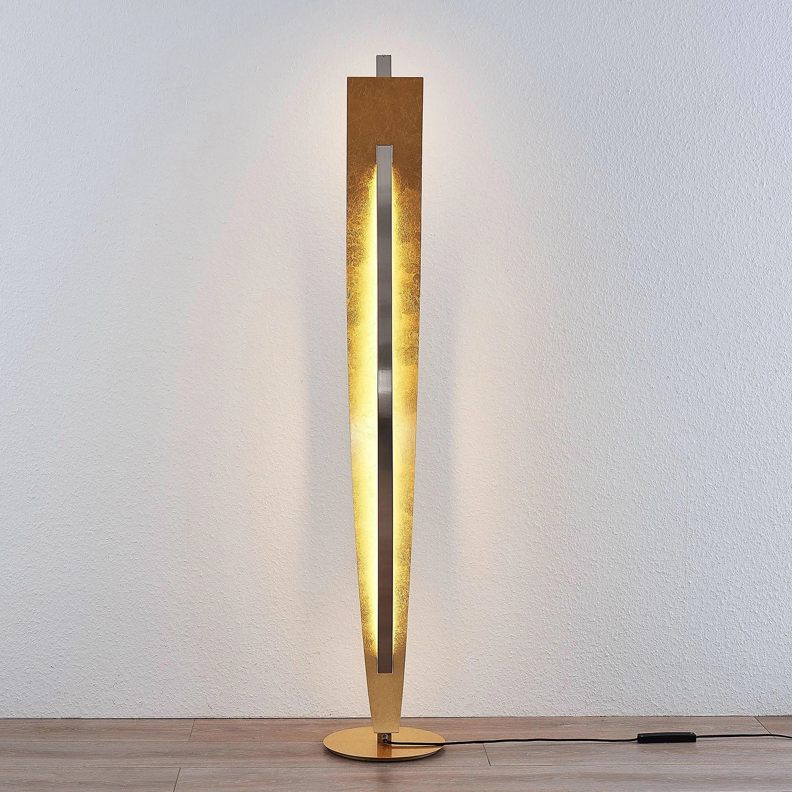 Lucande Stehleuchte Standlampe LED gold Marija Metall Kunststoff dimmbar - 12753289658028