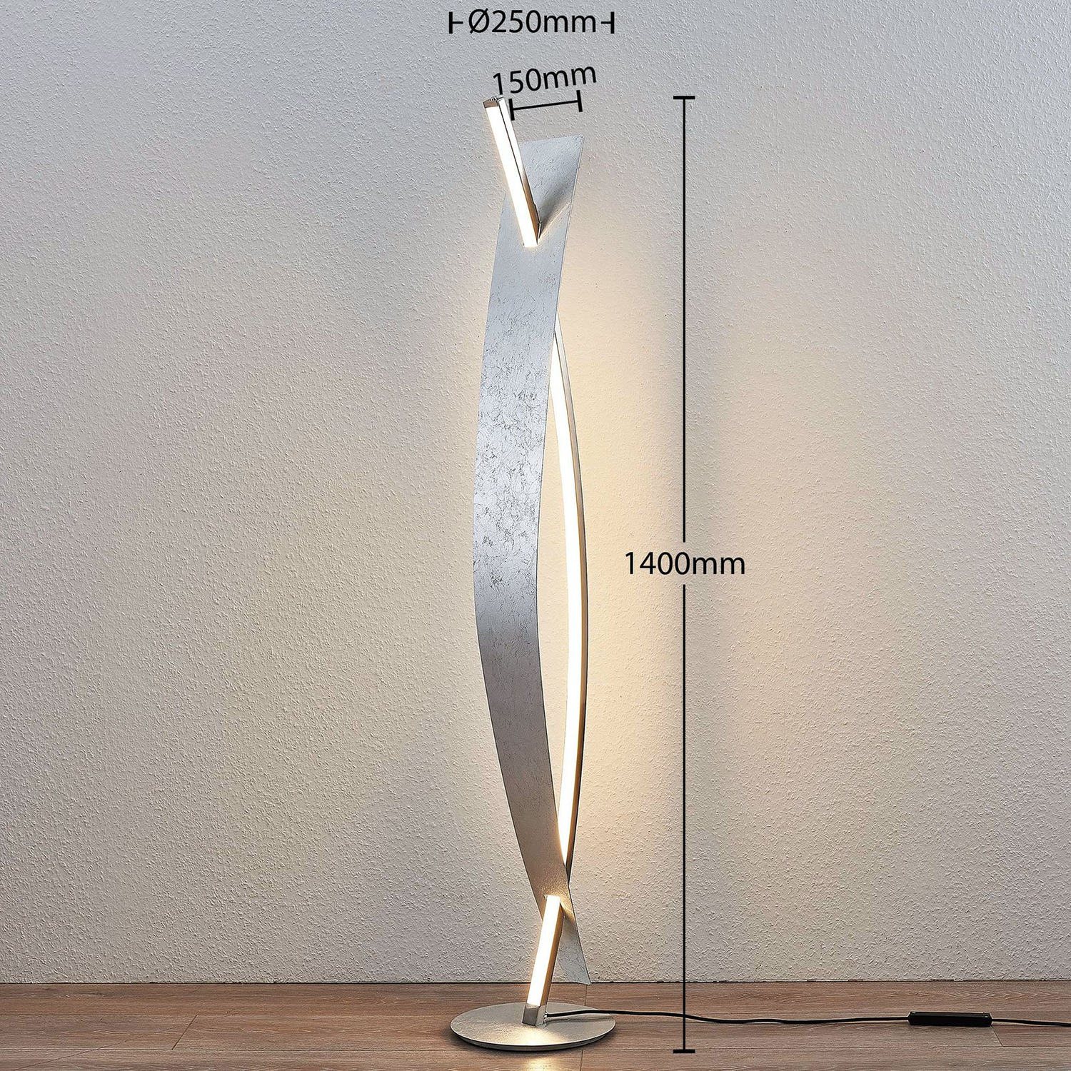 B-Ware Lucande Stehleuchte Stehlampe Led Marija Silber Dimmbar Beleuchtung Raum389 - 4251096553642