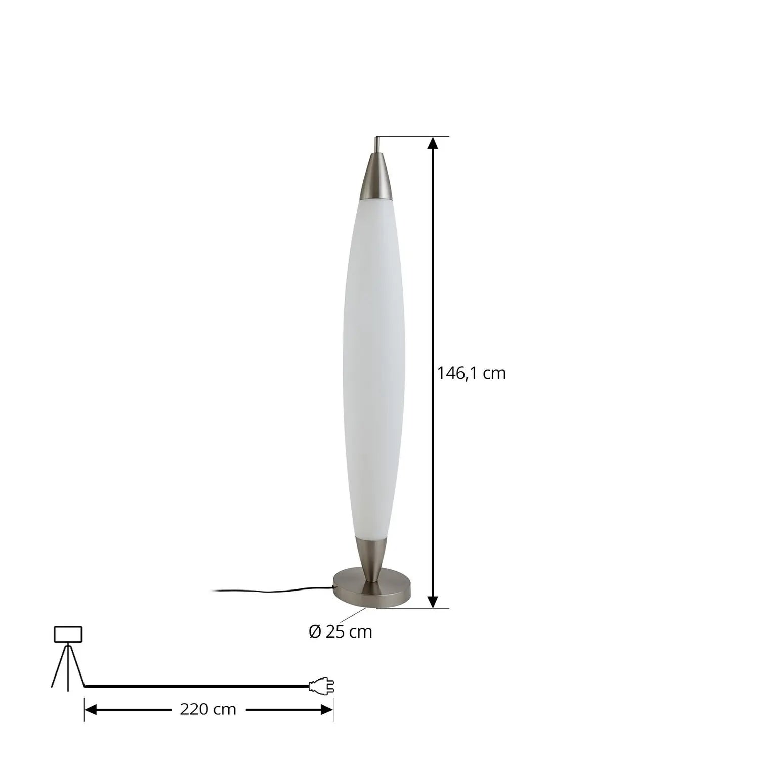 B-Ware Lucande Stehleuchte Standlampe Led Tarell Weiß Nickel Dimmbar Wohnzimmerlampe