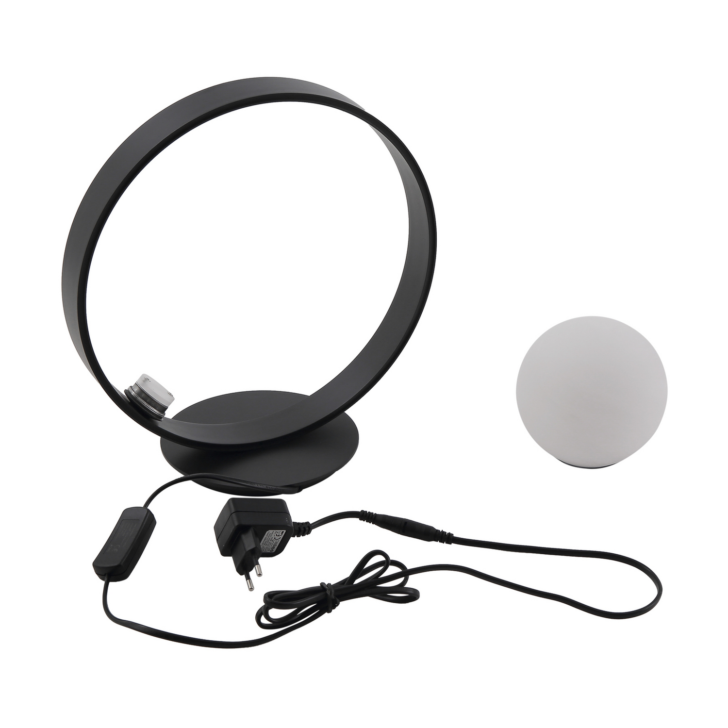 Lucande Led Tischleuchte Leuchte Luneo Schwarz Opal Glas Dimmbar Tischlampe B-Ware