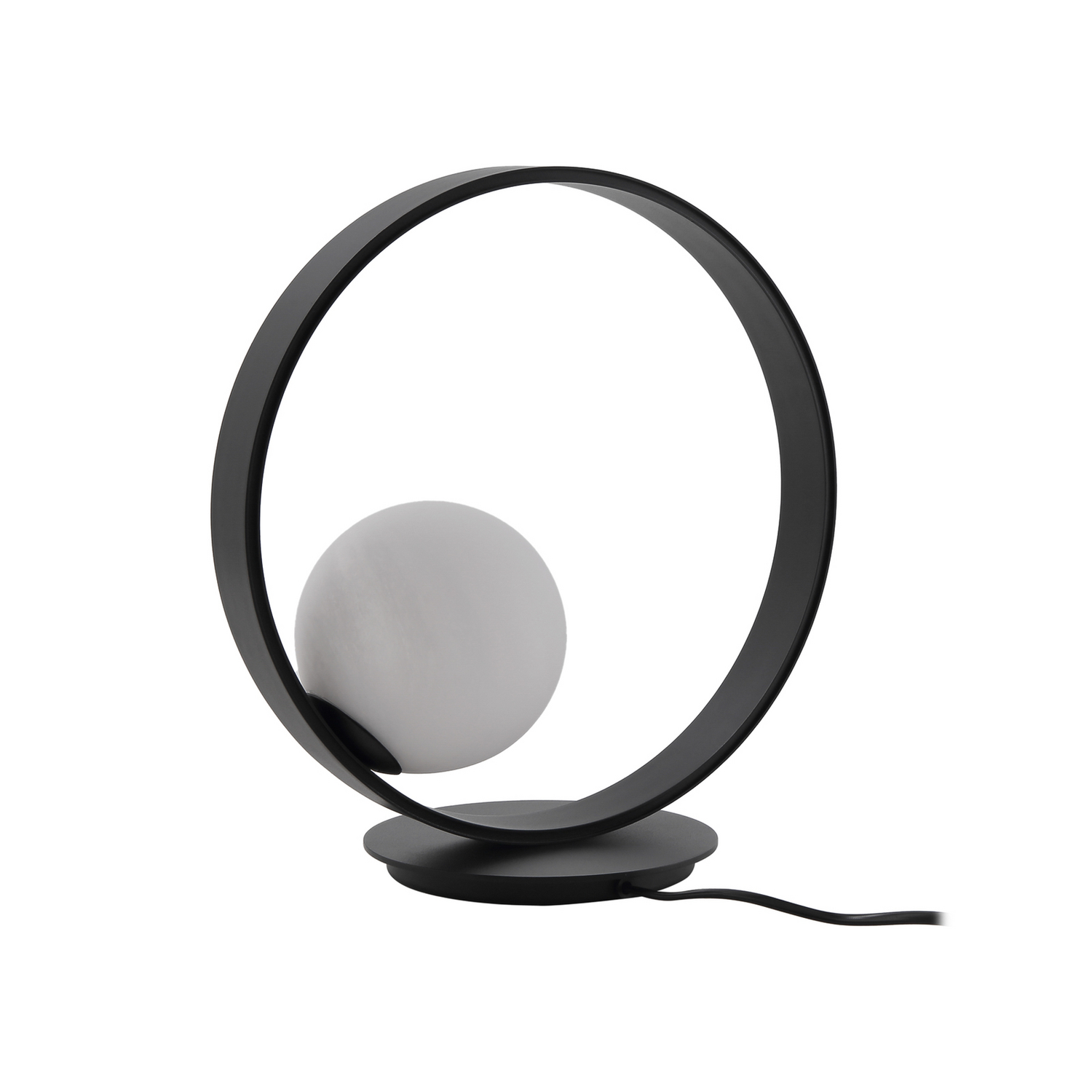 Lucande Led Tischleuchte Leuchte Luneo Schwarz Opal Glas Dimmbar Tischlampe B-Ware