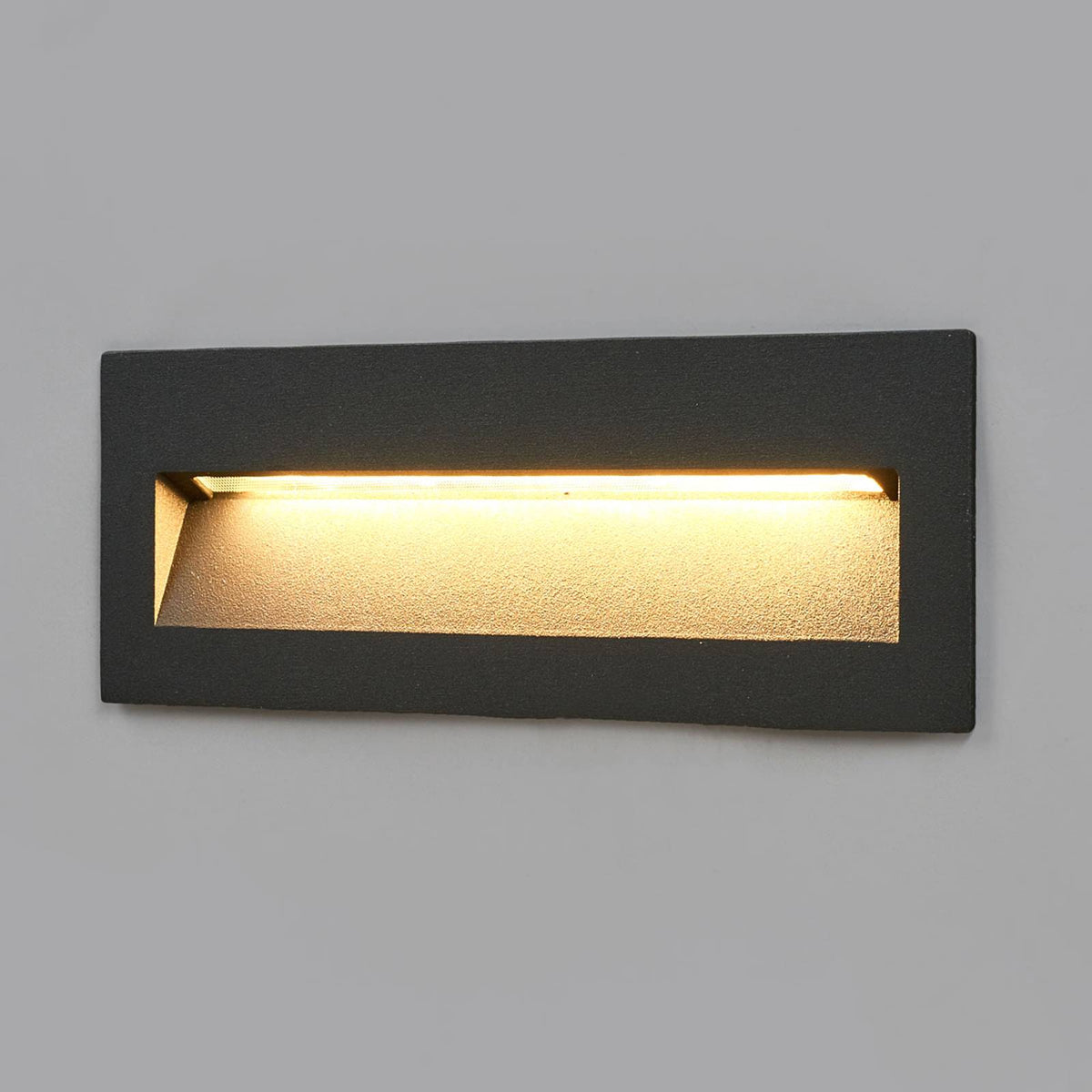 Lucande Wandleuchte Wandlampe LED Einbauleuchte dunkelgrau Aluminium Glas - 4251096526080