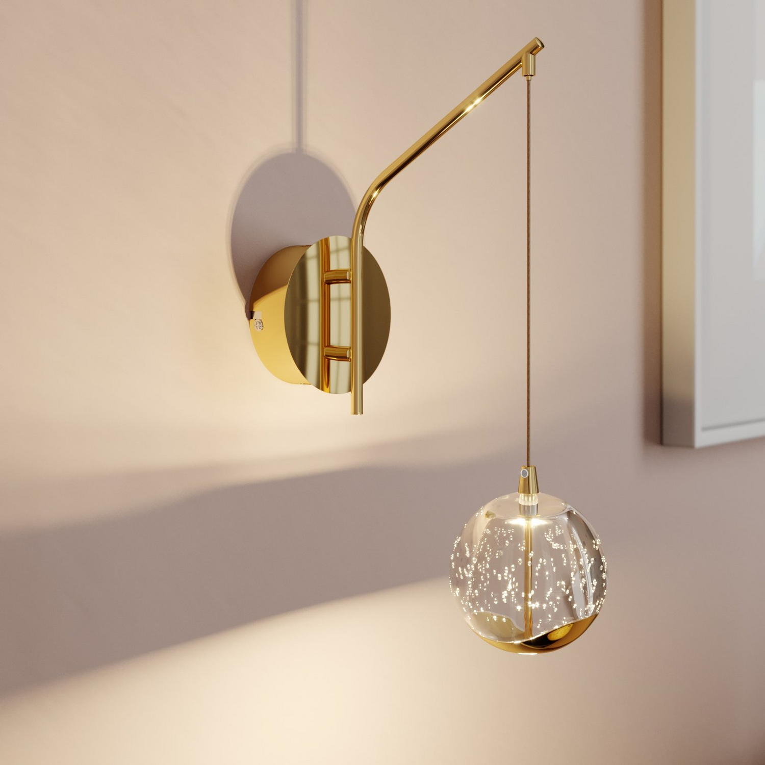 B-Ware Lucande Wandlampe Wandleuchte Led Hayley Glas Goldfarben Klar Siehe Text/Foto - 4251096562415
