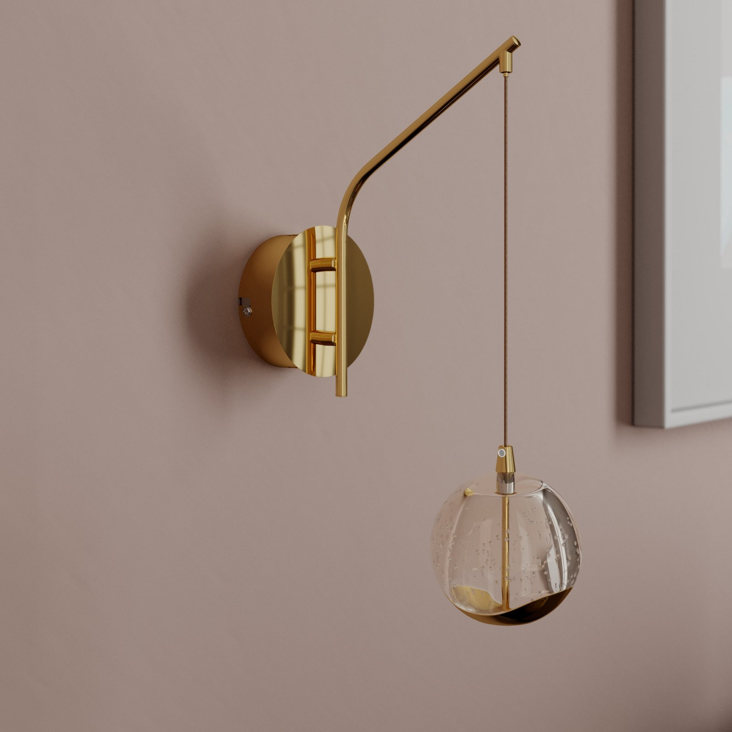 B-Ware Lucande Wandlampe Wandleuchte Led Hayley Glas Goldfarben Klar Siehe Text/Foto - 4251096562415