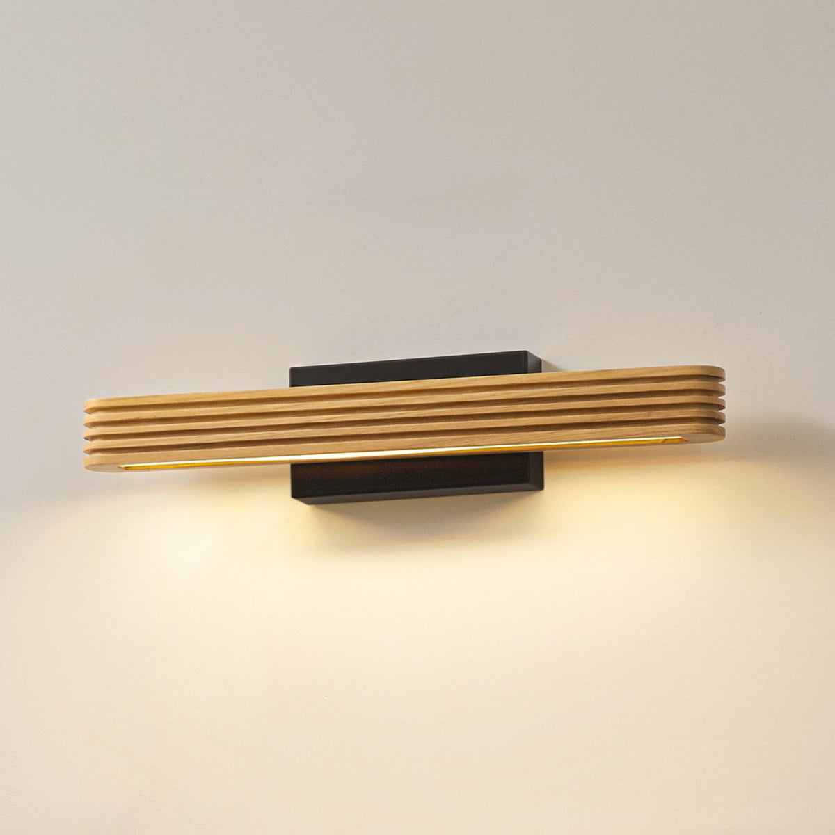 Lucande Wandleuchte Wandlampe LED Holz schwarz Lieske Beleuchtung Innenbereich - 4255830901256