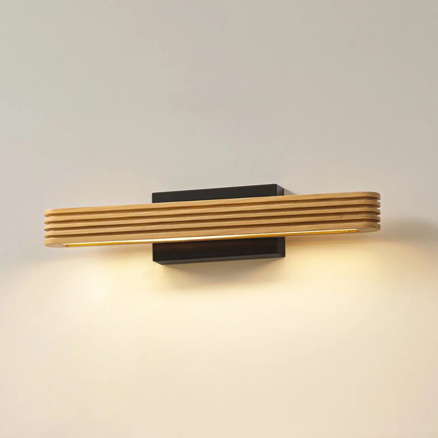 B-Ware Lucande Wandleuchte Wandlampe Led Holz Schwarz Lieske Beleuchtung Innenbere52