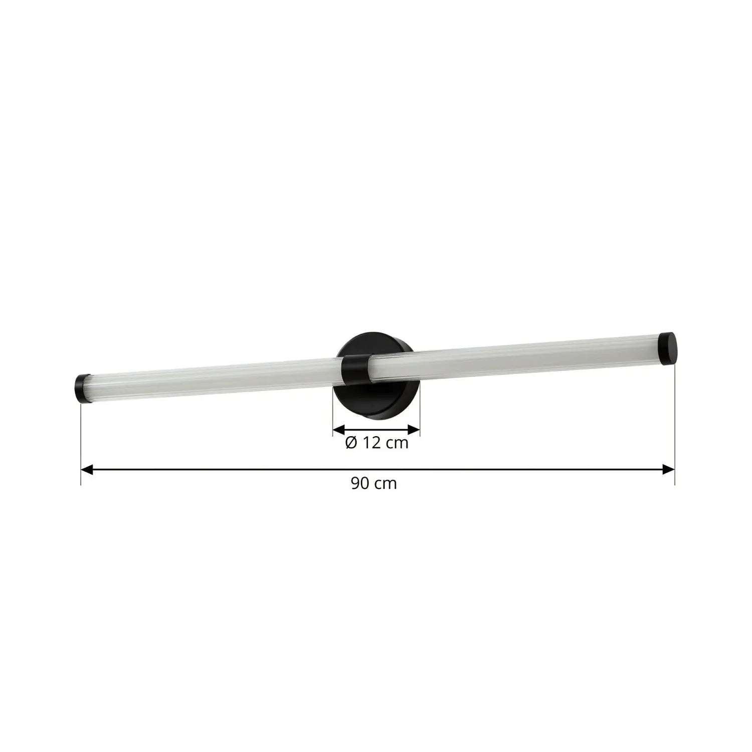 B-Ware Lucande Wandleuchte Wandlampe Led Melisa Schwarz Glas Badezimmer 90 Cm Ip44 Cct - 4255830902864