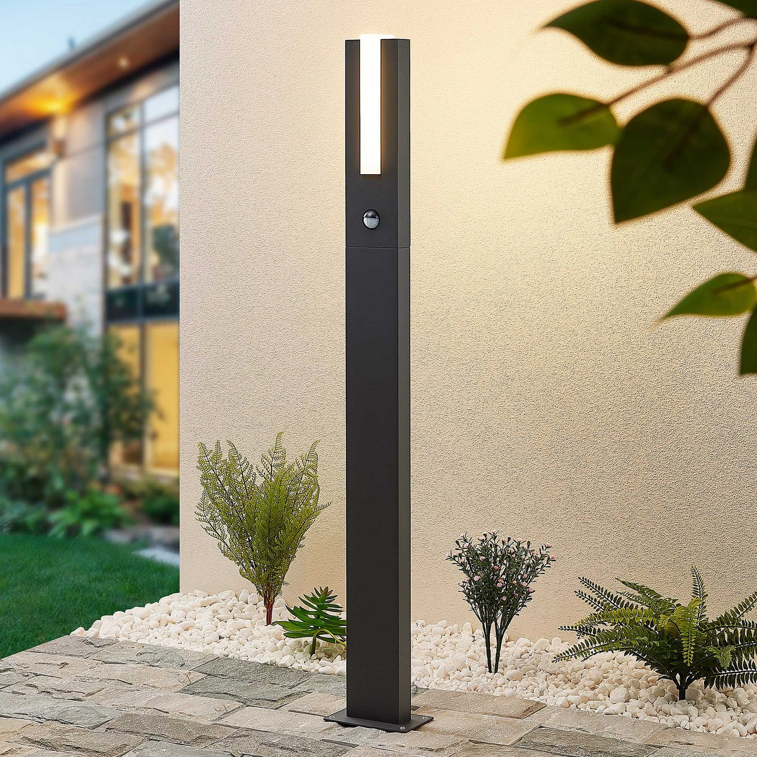 B-Ware Lucande Led Wegeleuchte Wegelampe Bewegungsmelder Virgalia Graphitgrau Ip54 A157