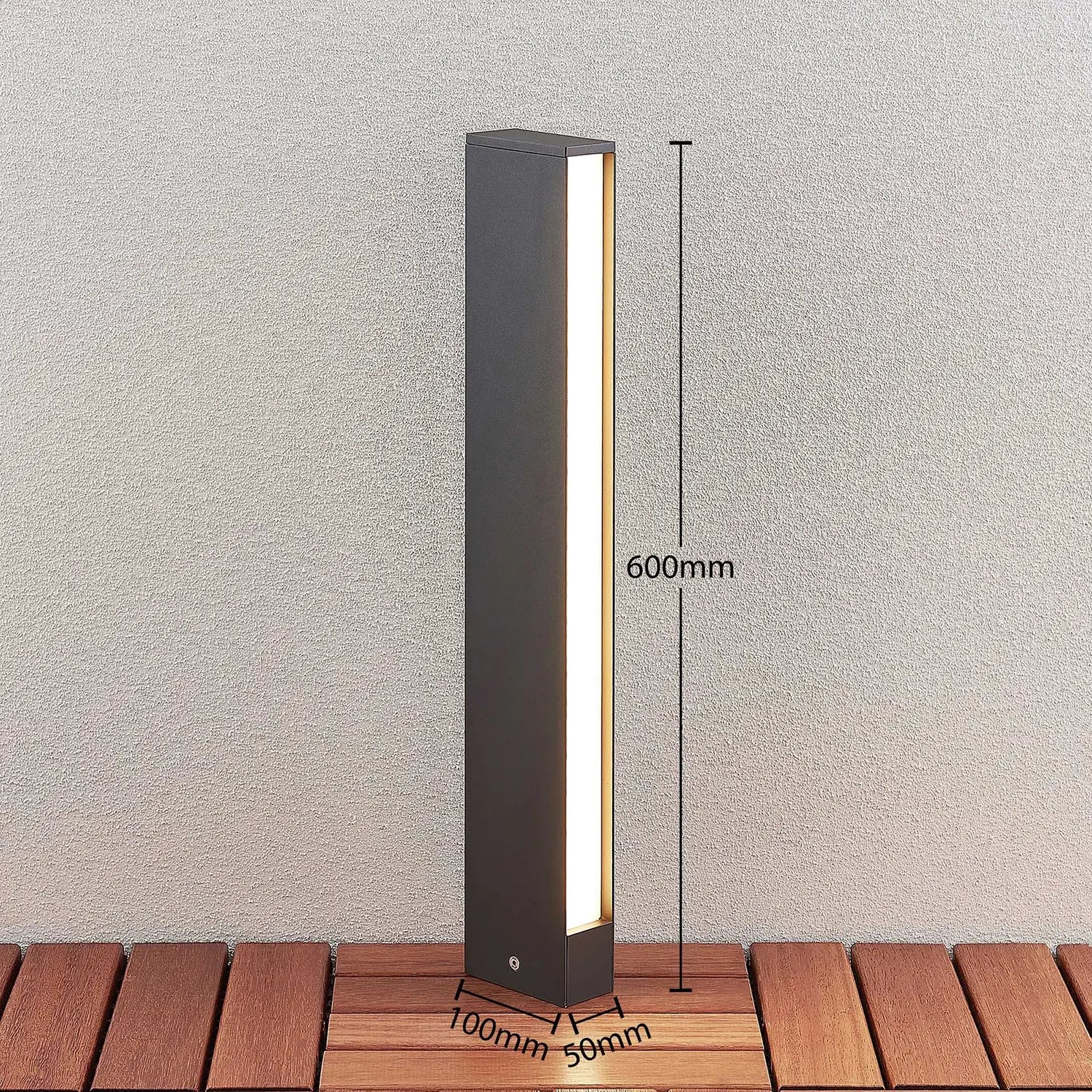 B-Ware Lucande Led Wegeleuchte Lirka Wegelampe Gartenleuchte Lampe 1 Flammig Dunkelgrau - 4251096555790