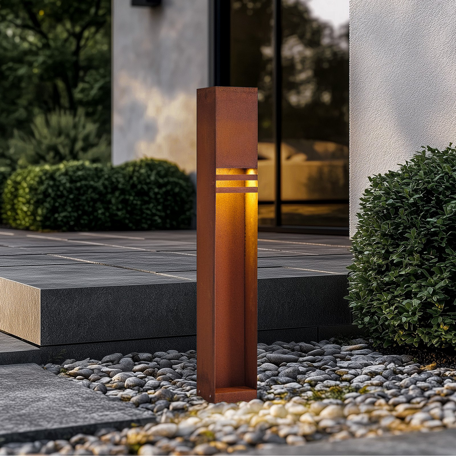 B-Ware Lucande Led Wegeleuchte Außenlampe Gartenleuchte Oxido Rostfarben Cortenstahl - 4251911786941