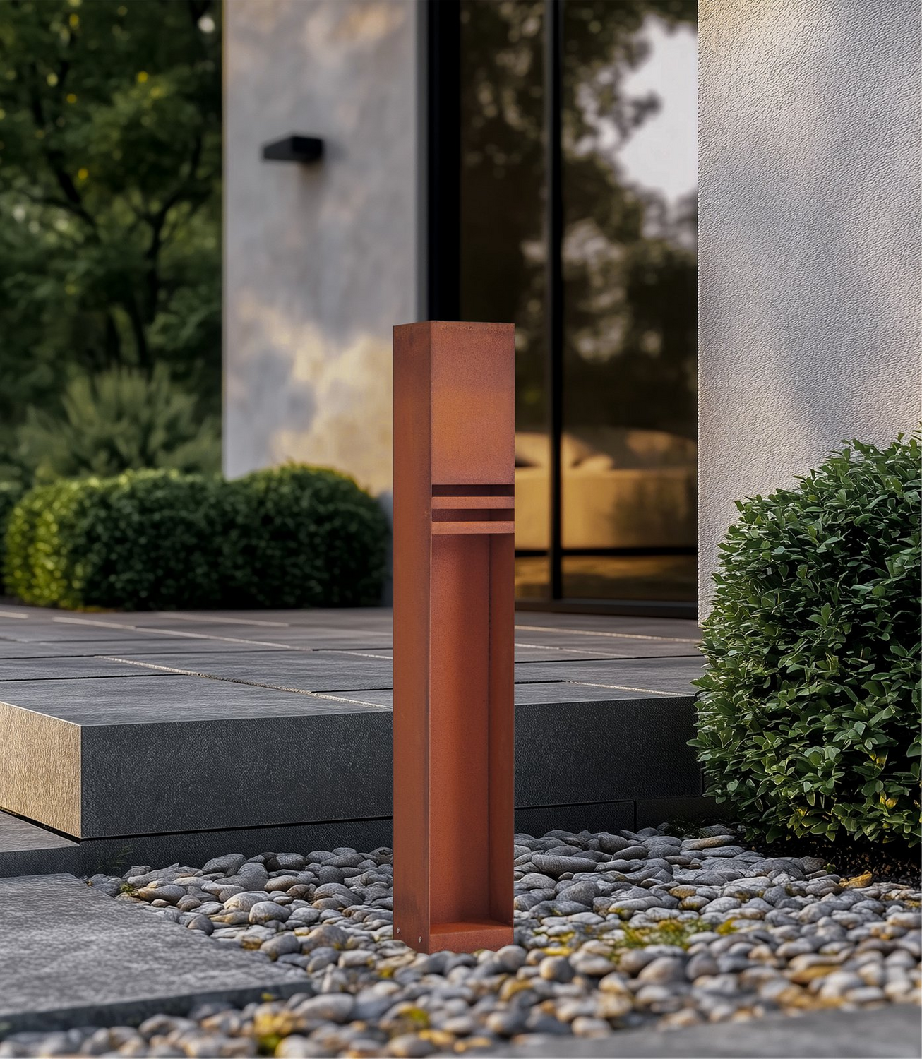 B-Ware Lucande Led Wegeleuchte Außenlampe Gartenleuchte Oxido Rostfarben Cortenstahl - 4251911786941