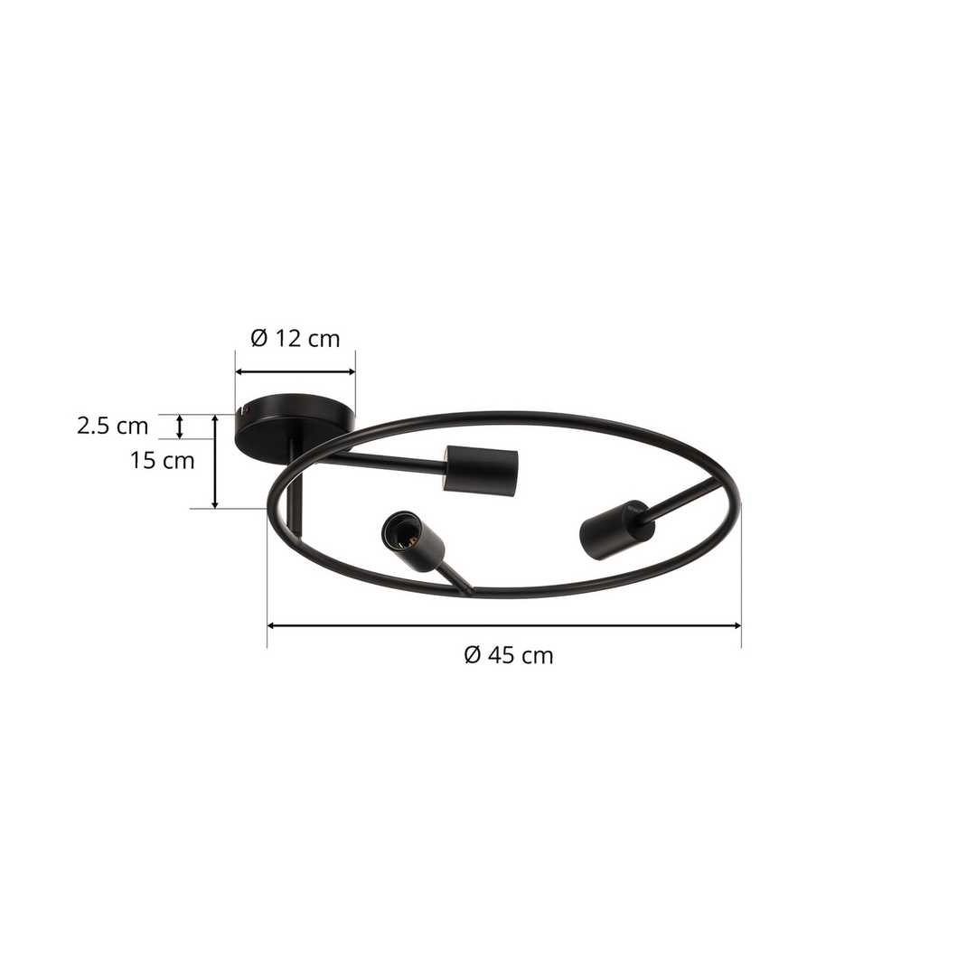 Lucande Linnard Deckenleuchte Lampe Led Schwarz E27 3 Flammig Stahl Dimmbar B-Ware - 4251911756593
