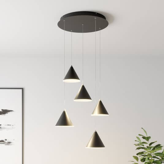 Lucande Livan Led Hängeleuchte Hängeleuchte Deckenlampe Lampe Leuchte Schwarz 5  B-Ware - 4251096573183