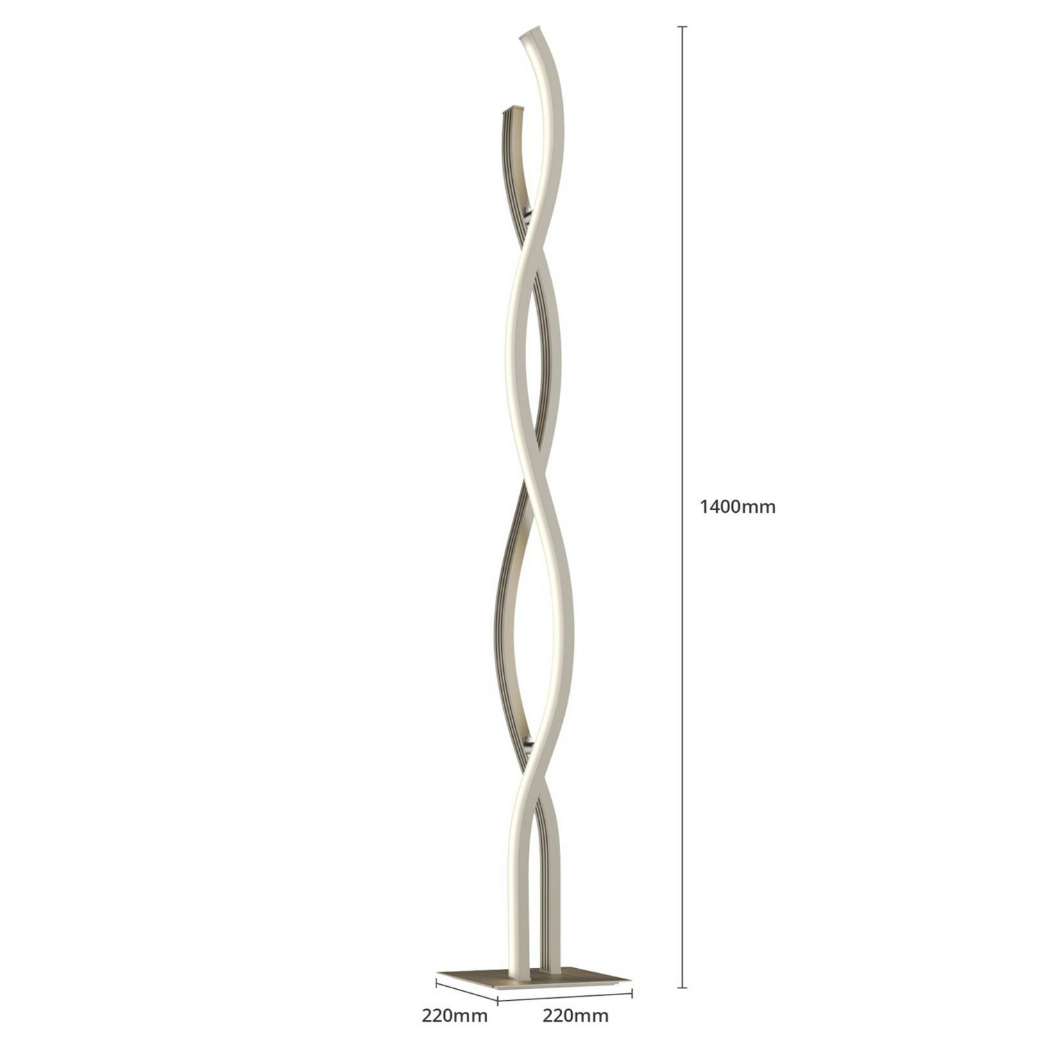 B-Ware Lucande Stehleuchte Standlampe Led Wellenform Alu Warmweiß Dimmbar Kunststoff - 8502193145838