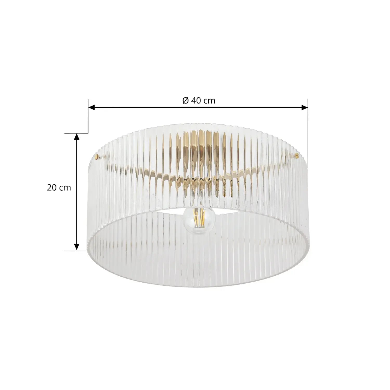 B-Ware Lucande Deckenleuchte Lampe Meritt Glas Messing Transparent E27 Led ø 40 Cm - 4255830906060