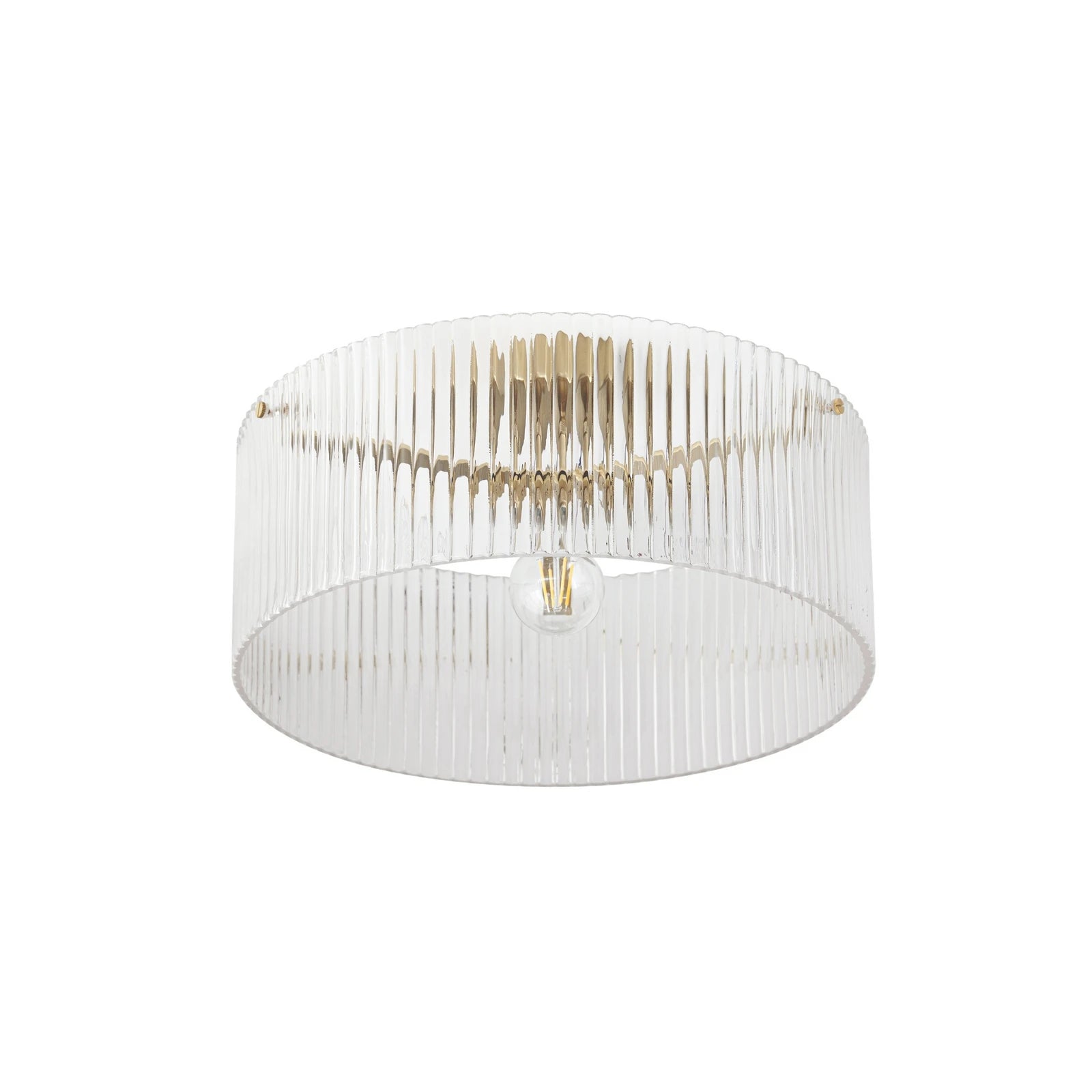 Lucande Deckenleuchte Lampe Meritt Glas messing transparent E27 LED Ø 40 cm - 4255830906060
