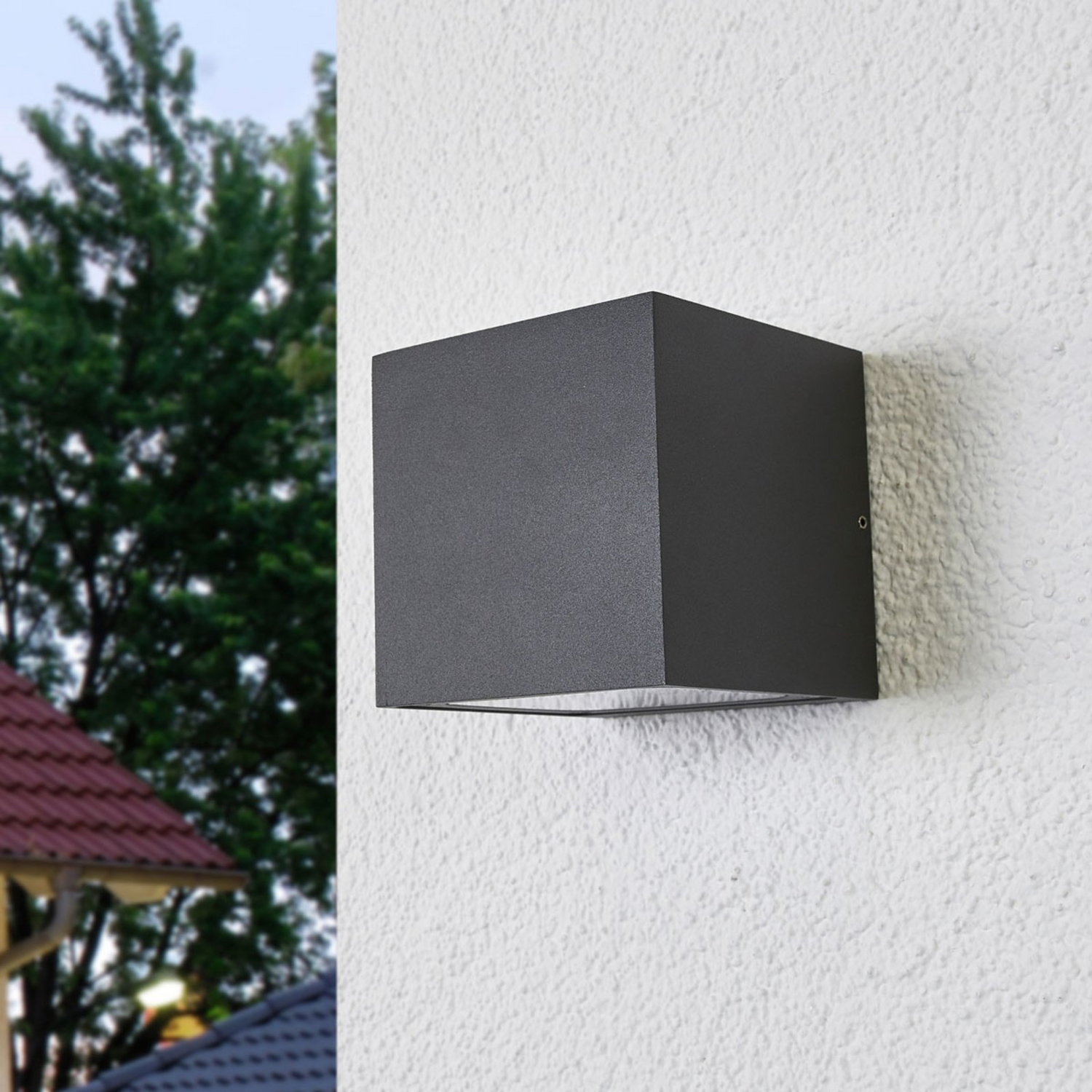 B-Ware Lucande Außenleuchte Wandlampe Led Merjem Dunkelgrau Aluminium Druckguss