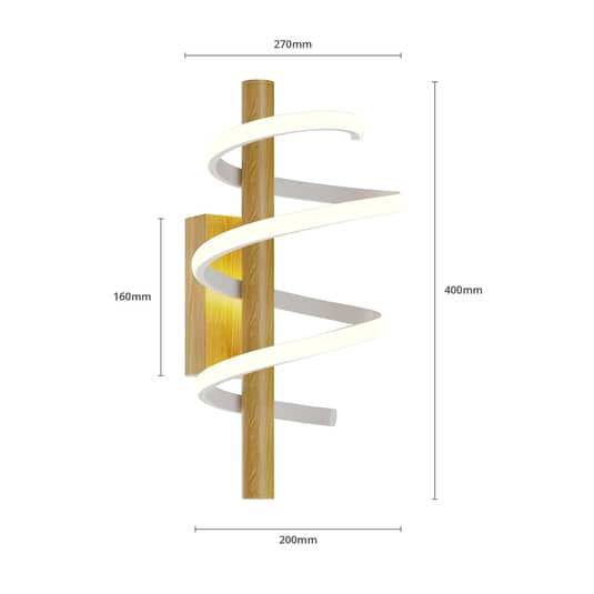 B-Ware Lucande Milora Led Wandleuchte Wandleuchte Designerleuchte Lampe Wand Eiche Weiß - 4251096584851