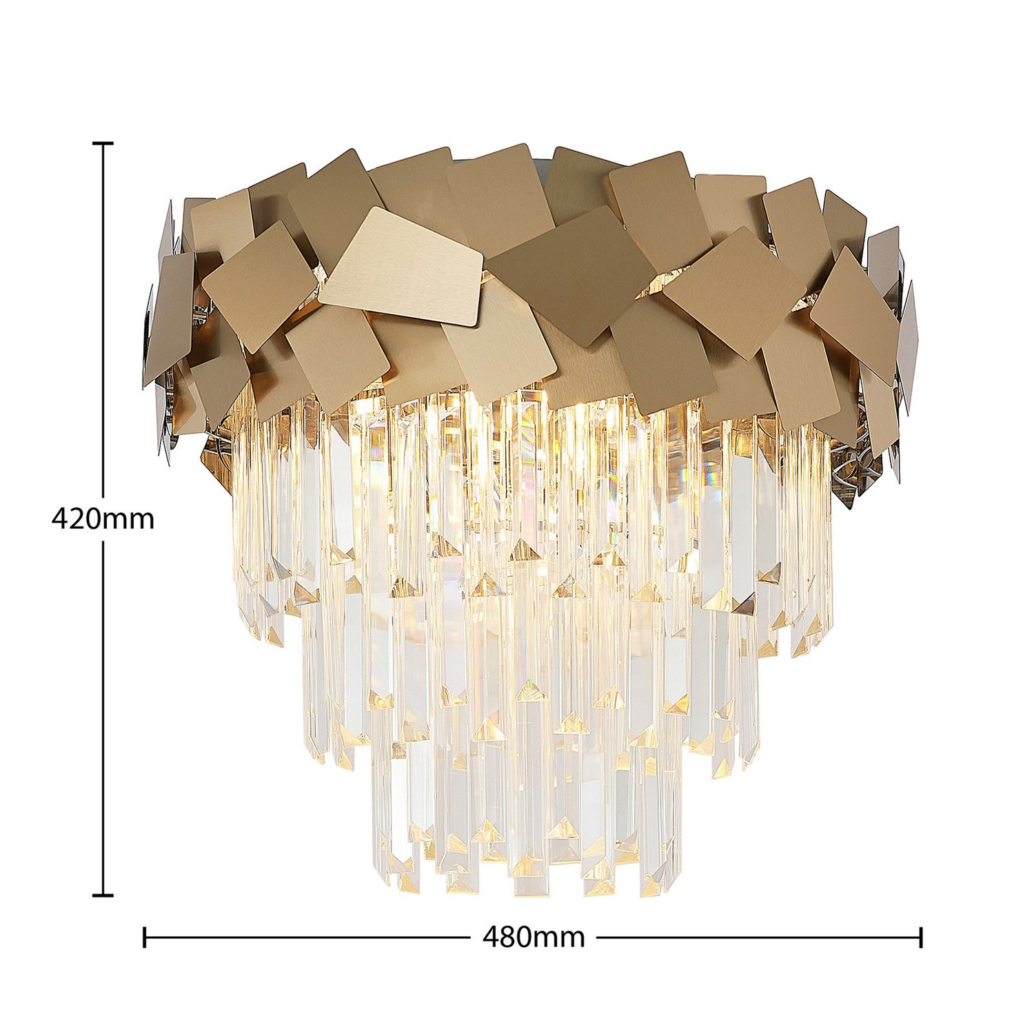 Lucande Miraia Kristall Deckenleuchte Gold Lampe Leuchte Spot Siehe Text/Foto B-Ware - 4251911700855