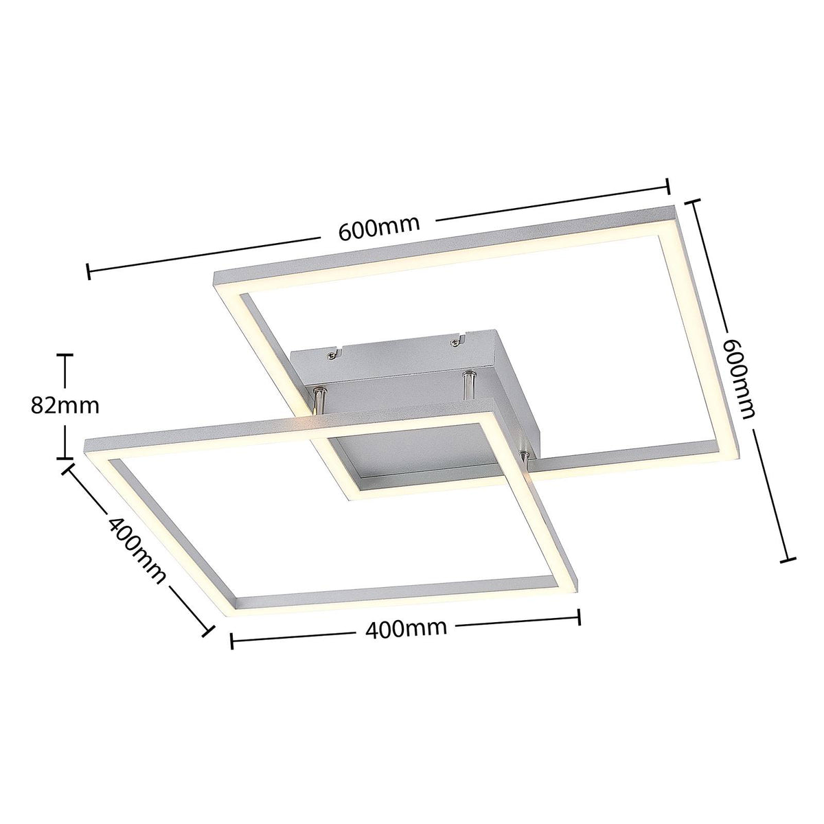 Lucande Muir LED-Deckenlampe Deckenlampe Lampe Leuchte 32 Watt warmweiß silber - 4251096596496