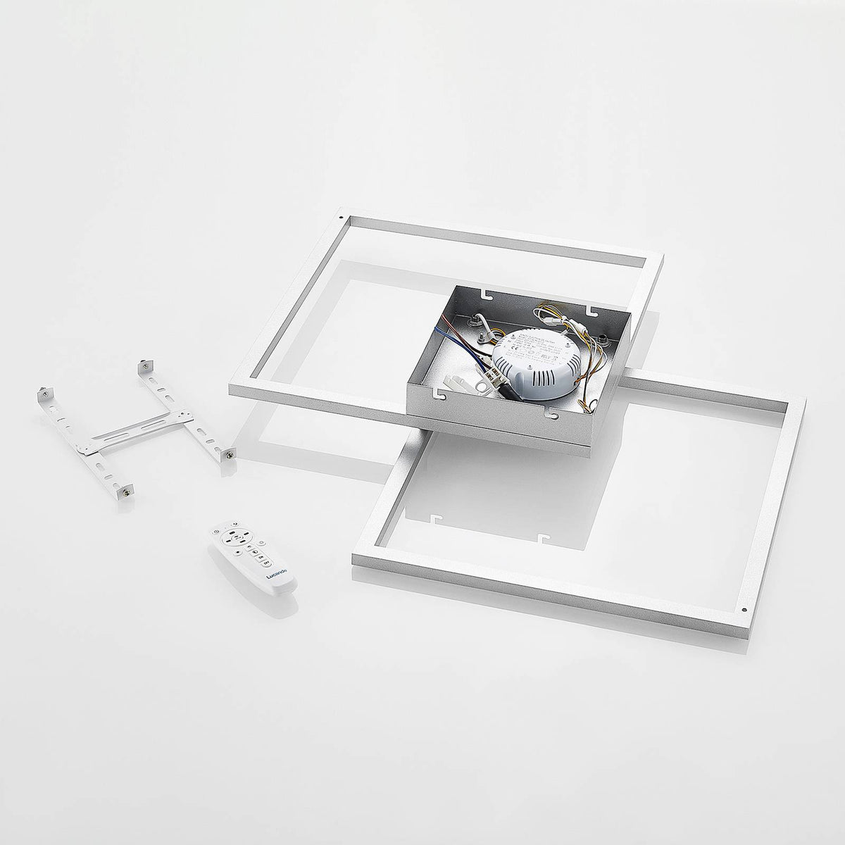 Lucande Muir LED-Deckenlampe Deckenlampe Lampe Leuchte 32 Watt warmweiß silber - 4251096596496
