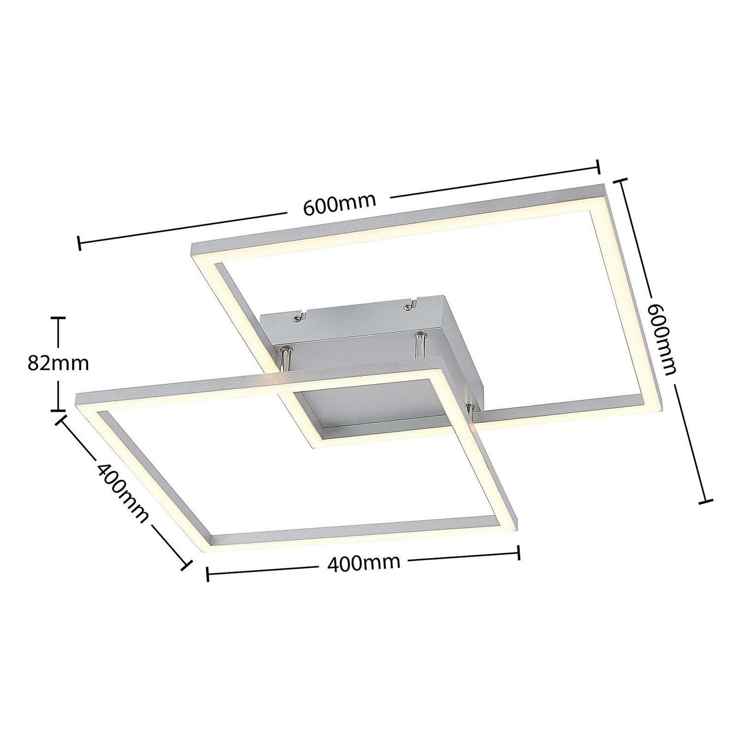 B-Ware Lucande Muir Led Deckenlampe Deckenlampe Lampe Leuchte 32 Watt Warmweiß Silber - 4251096596496
