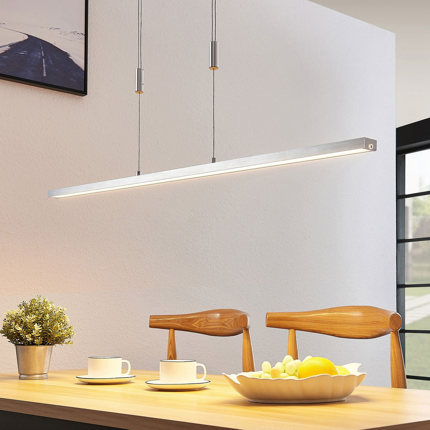 B-Ware Led Hängeleuchte Pendelleuchte Lucande Myron Aluminium Touchdimmer Höhenverst82