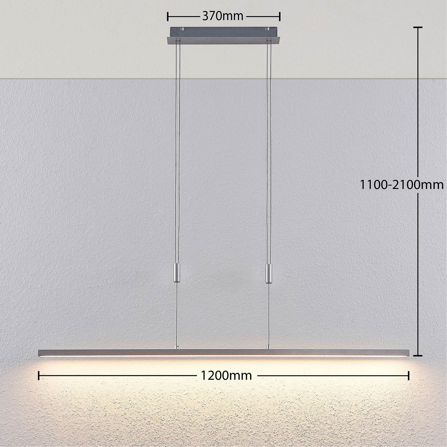 B-Ware Led Hängeleuchte Pendelleuchte Lucande Myron Aluminium Touchdimmer Höhenverst82