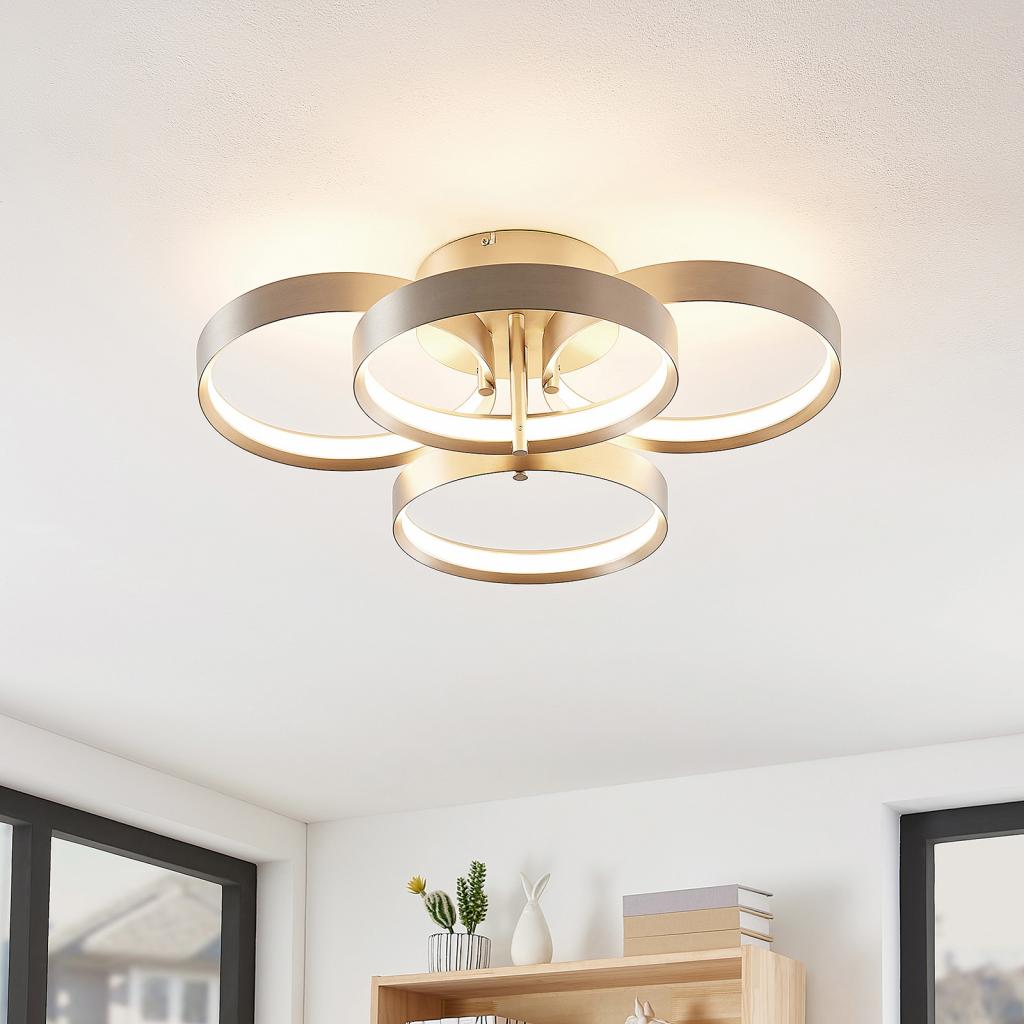 Lucande Naylia LED-Deckenlampe Deckenlampe Lampe Leuchte Decke nickel dimmbar - 4251096574128