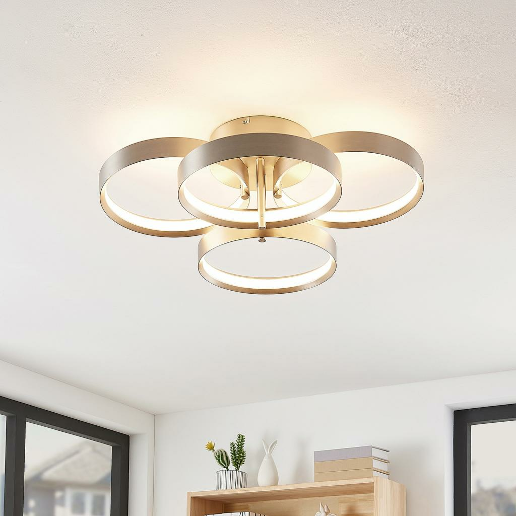 B-Ware Lucande Naylia Led Deckenlampe Deckenlampe Lampe Leuchte Decke Nickel Dimmbar - 4251096574128