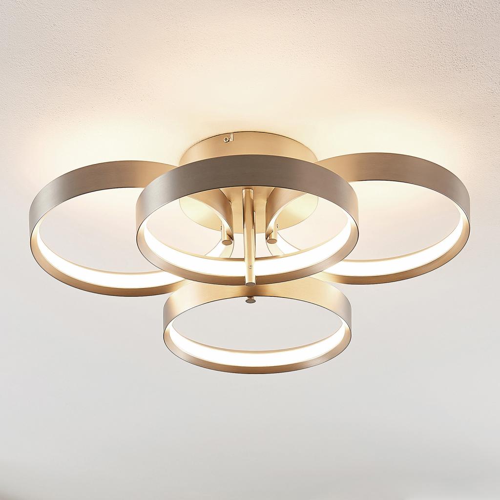 Lucande Naylia LED-Deckenlampe Deckenlampe Lampe Leuchte Decke nickel dimmbar - 4251096574128