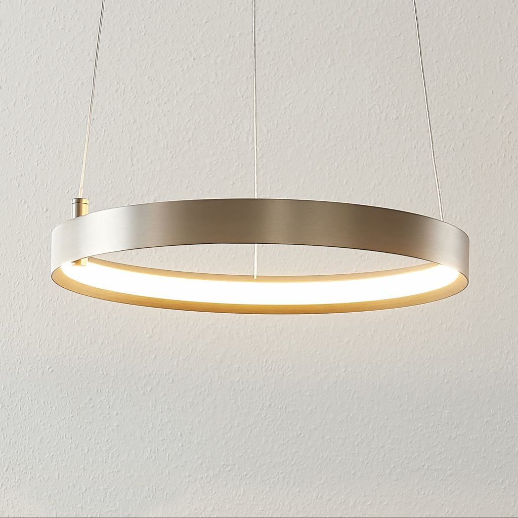 B-Ware Lucande Naylia Led Pendelleuchte Nickel ø 40 Cm Deckenlechte Hängeleuchte Led - 4251096574135