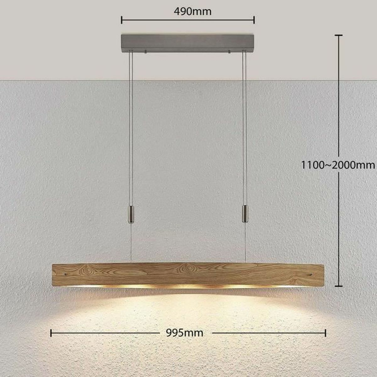 B-Ware Lucande Petyr Led Hängeleuchte Hängeleuchte Lampe Leuchte Deckenlampe Holzoptik - 4251096560497