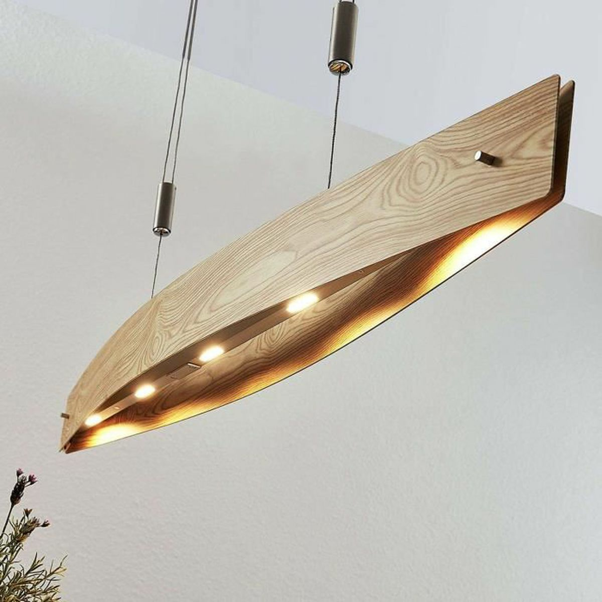 B-Ware Lucande Petyr Led Hängeleuchte Hängeleuchte Lampe Leuchte Deckenlampe Holzoptik - 4251096560497