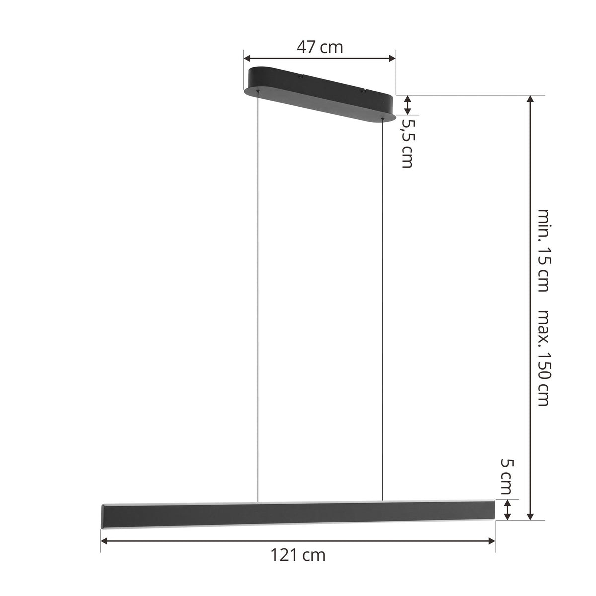 LED Pendelleuchte Hängelampe Lucande Philine schwarz Eisen dimmbar Wohnzimmer La - 4251911765618