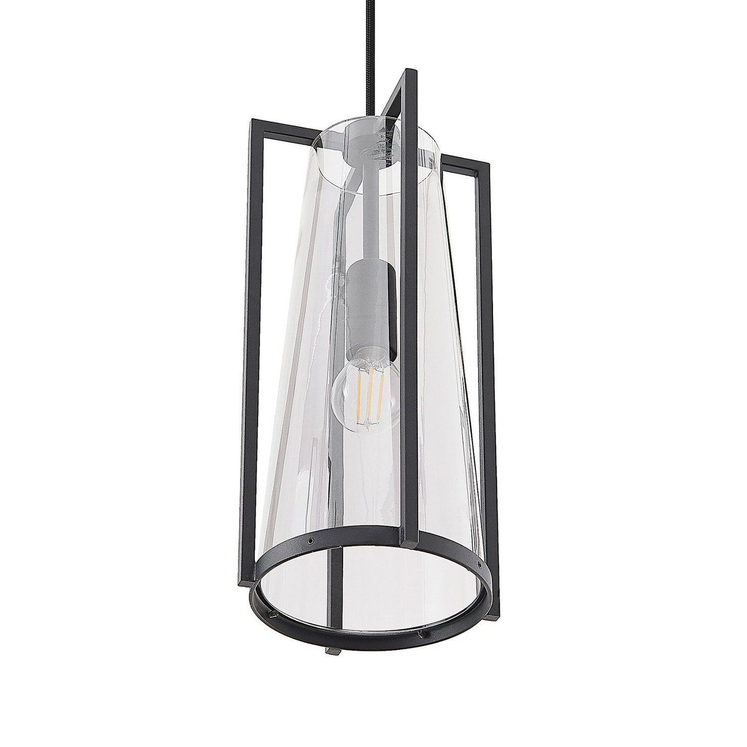 Suspension Lucande Rufina de qualité B, à trois lumières, de forme allongée, luminaire, plafonnier, lumière