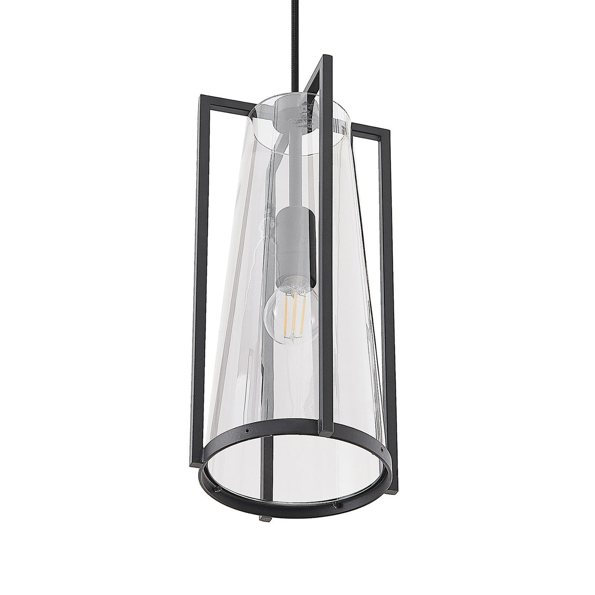 Lucande Pendelleuchte LED Hängelampe Rufina 3-flg länglich Rauchglas schwarz - 4251911725407