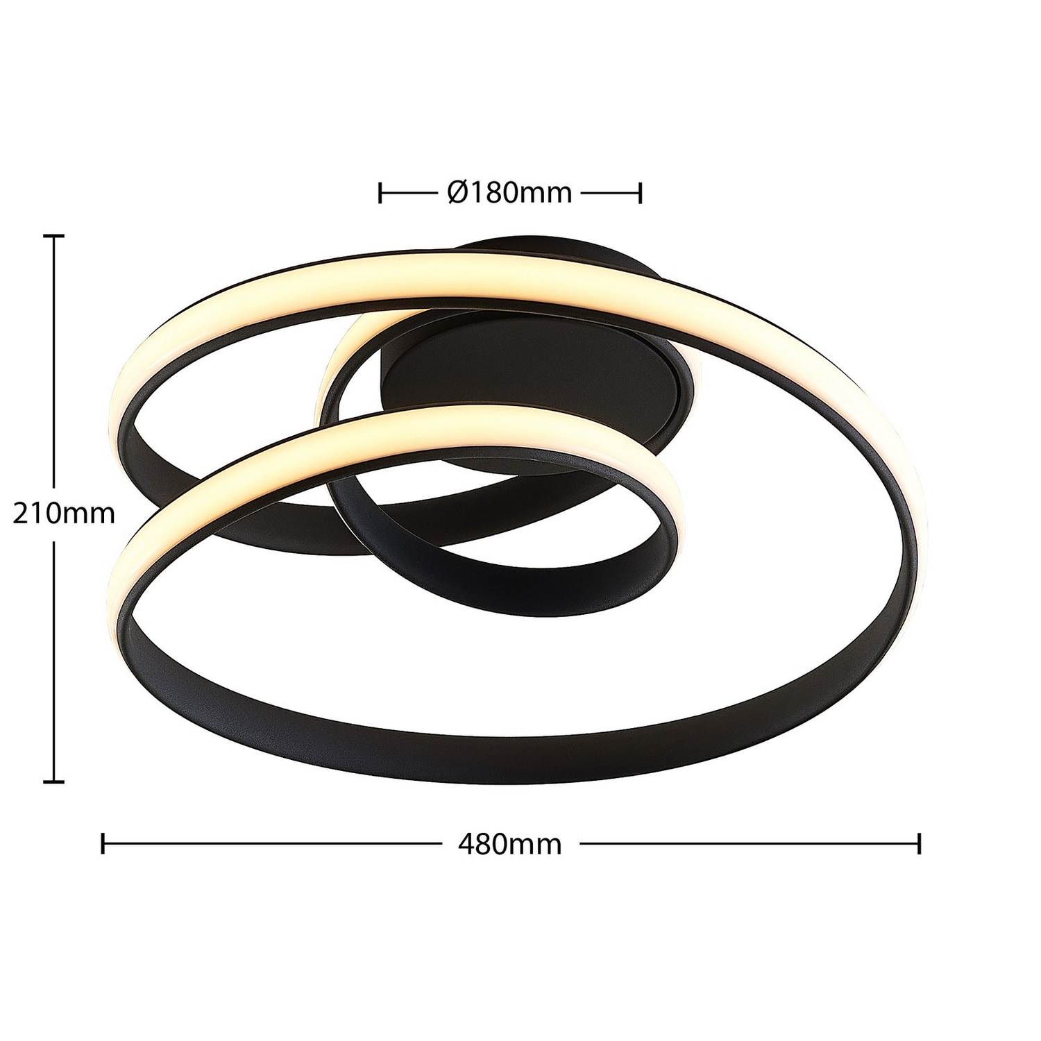 Plafonnier LED Lucande Sakina de qualité B, couleur sable noir